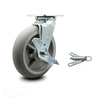 Service Caster Lavex Lodging Housekeeping Cart Caster - Swivel with Brake and Swivel Lock - SCC LAV-SCC-30CS820-TPRRD-TLB-BSL